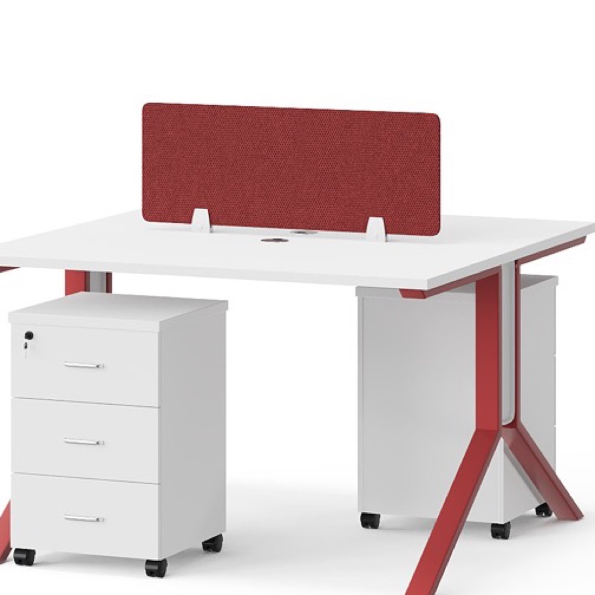 Workstation 2 Orang Aksen Merah — detail fitur 2