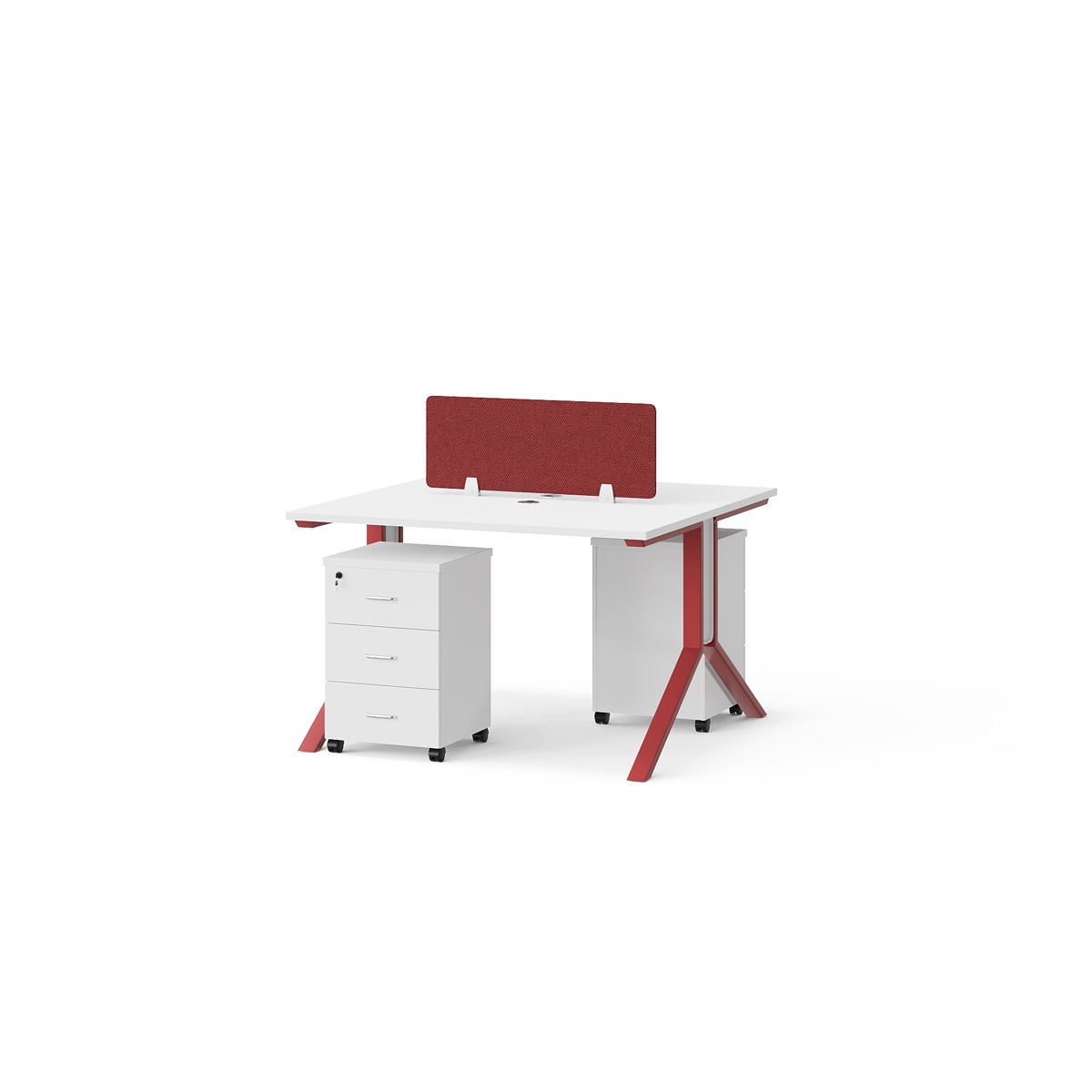 Workstation 2 Orang Aksen Merah — BG-2221W12