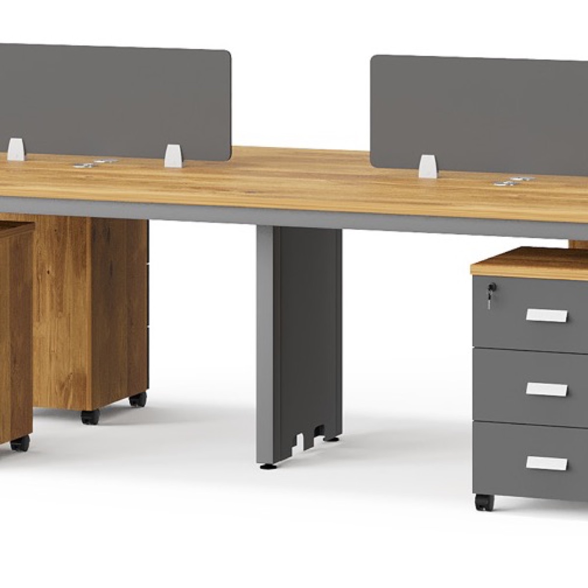 Workstation Kantor 4 Orang + Pedestal — detail fitur 2