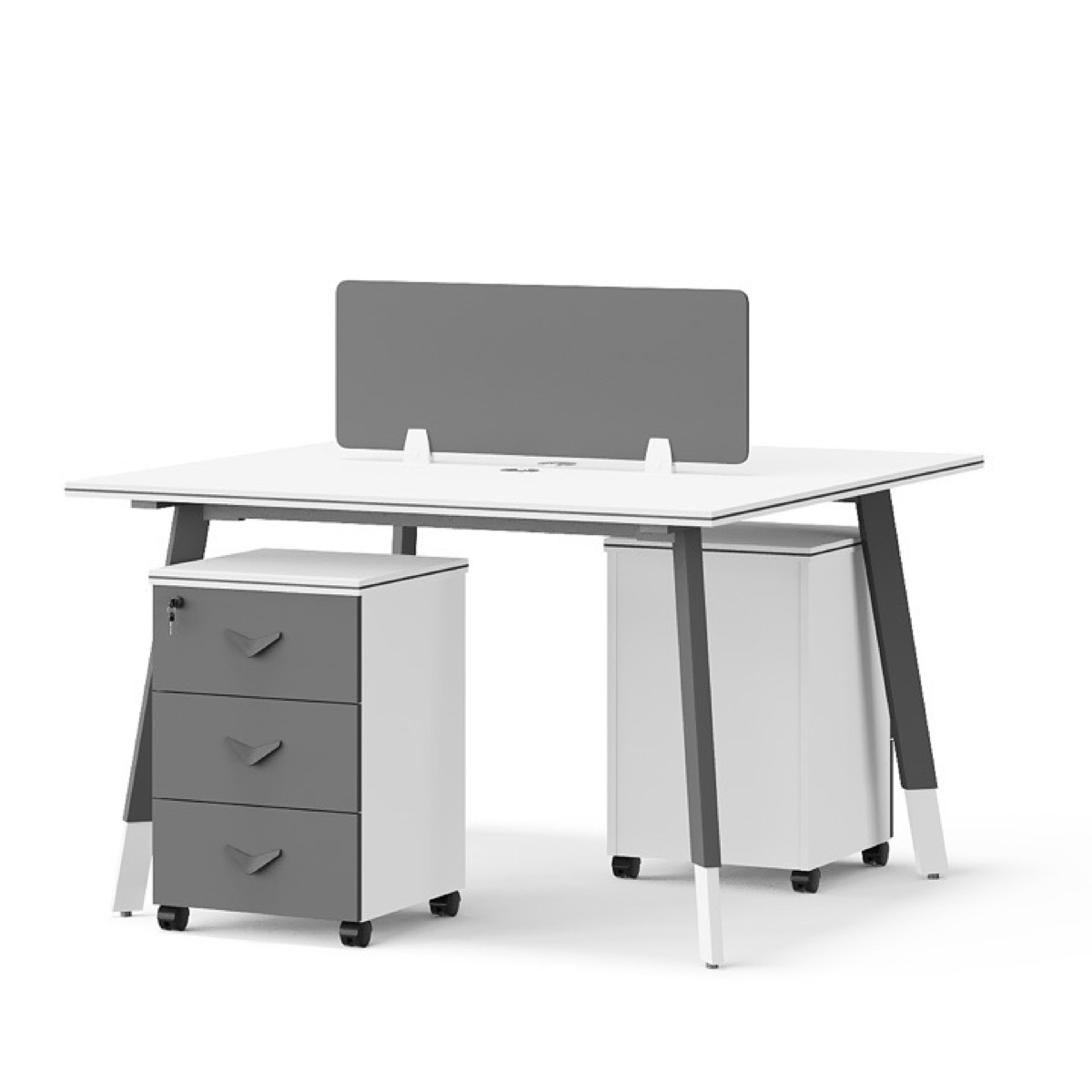 Workstation 2 Orang Screen Abu — detail fitur 1