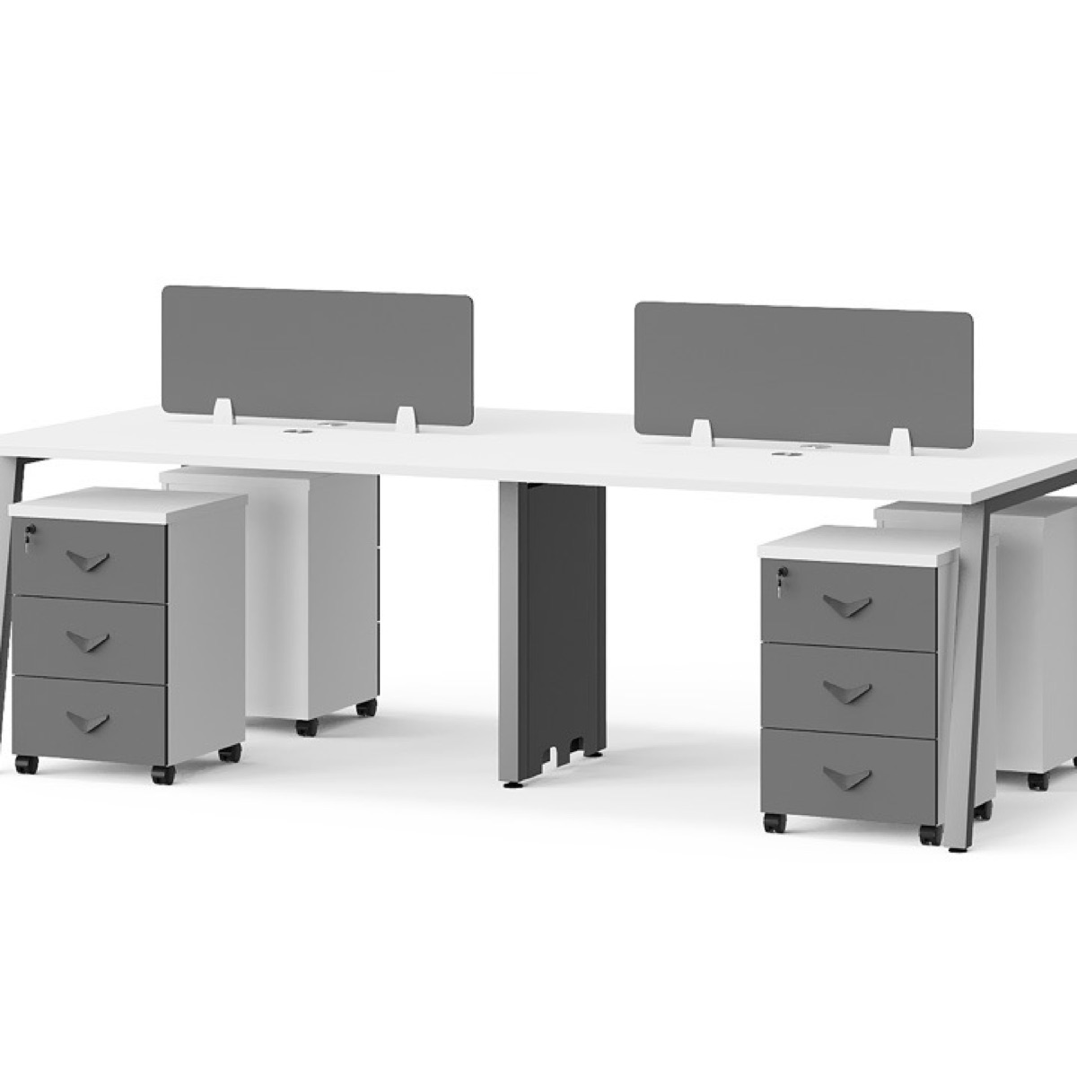 Workstation Kantor 2 Orang Putih — detail fitur 1