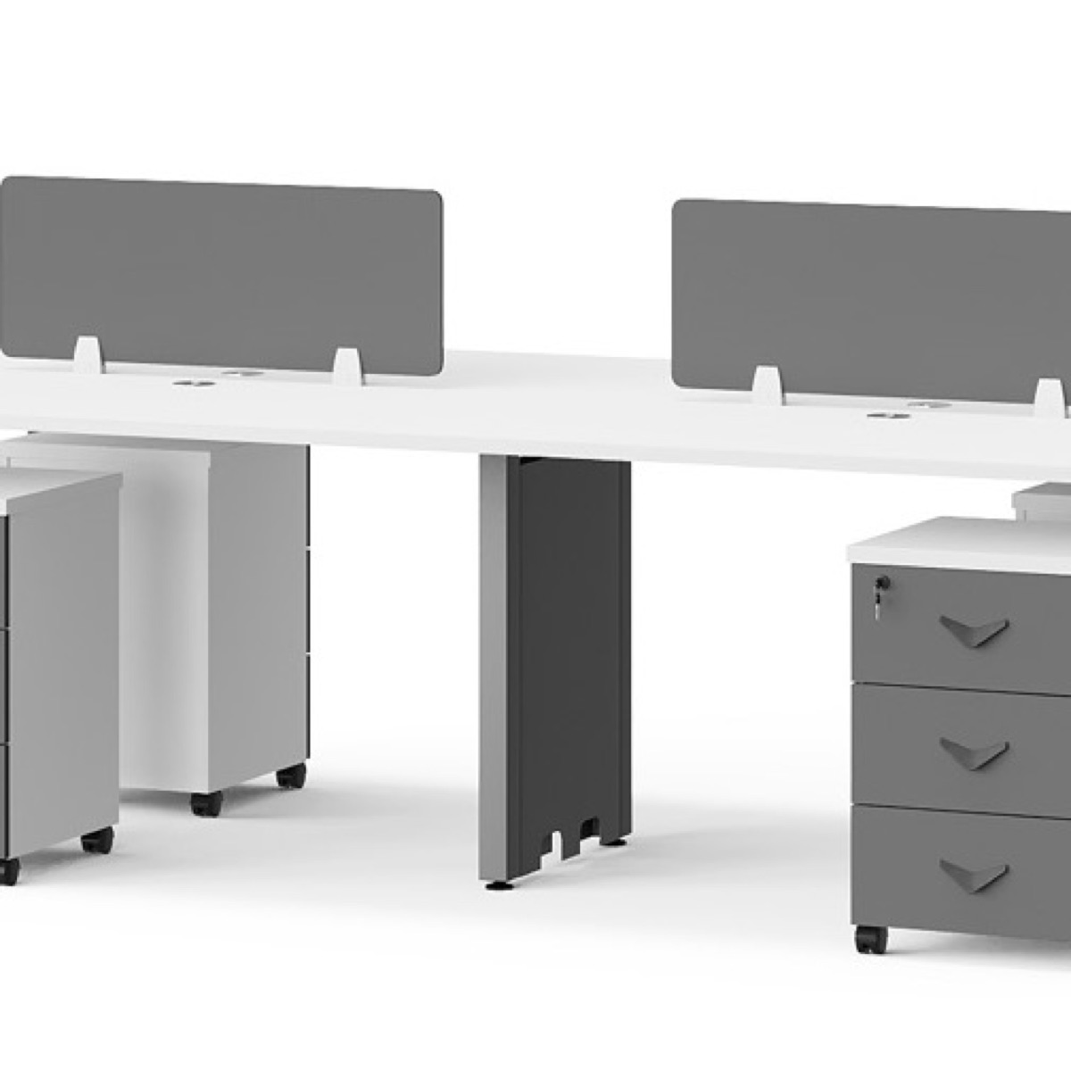 Workstation Kantor 2 Orang Putih — detail fitur 2