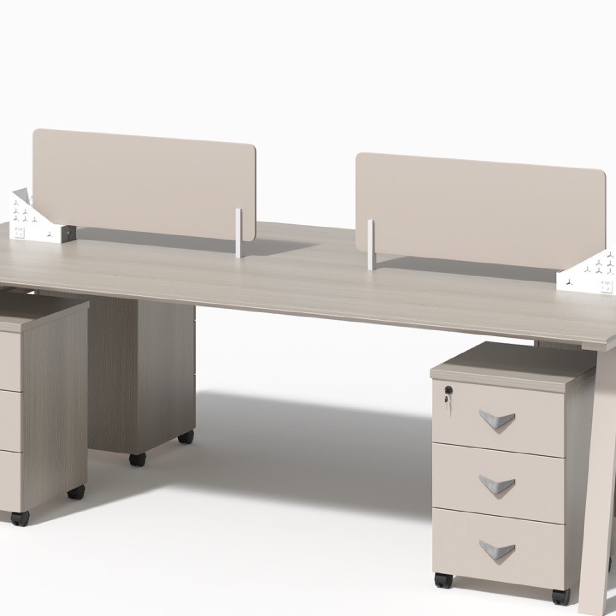 Workstation 2 Orang Kaki A-Frame Oak — detail fitur 1