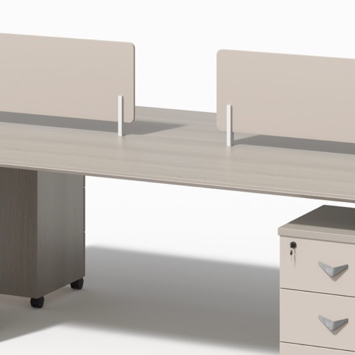 Workstation 2 Orang Kaki A-Frame Oak — detail fitur 2