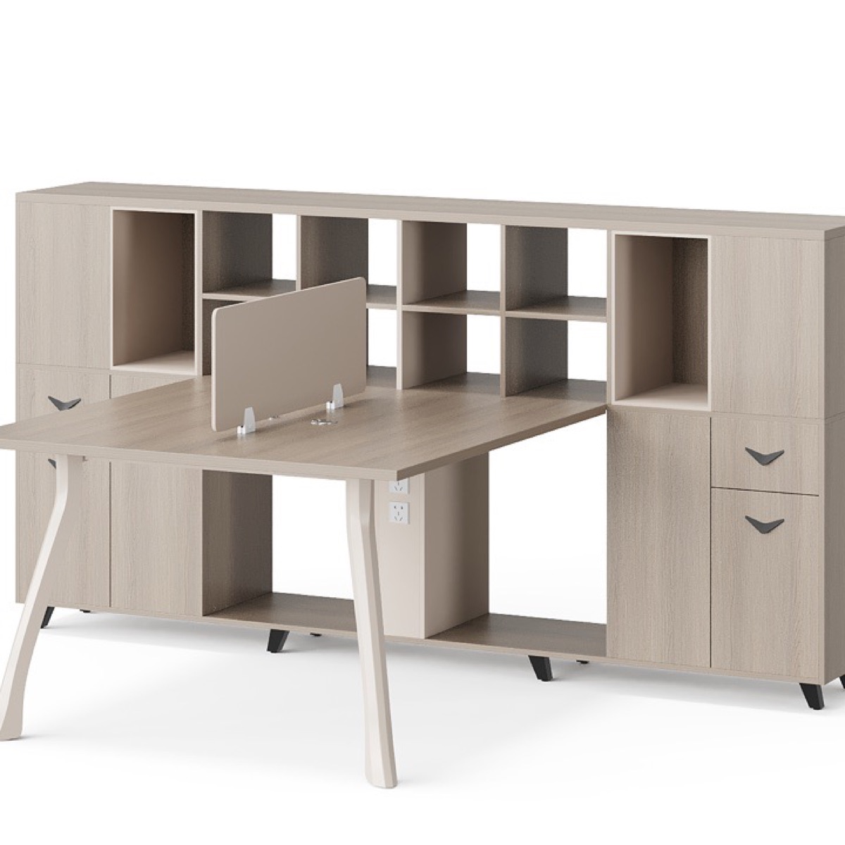 Workstation 2 Orang Kabinet + Rak Kubus — detail fitur 1