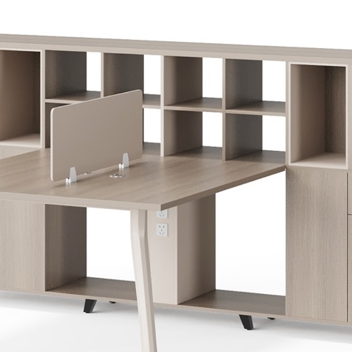 Workstation 2 Orang Kabinet + Rak Kubus — detail fitur 2