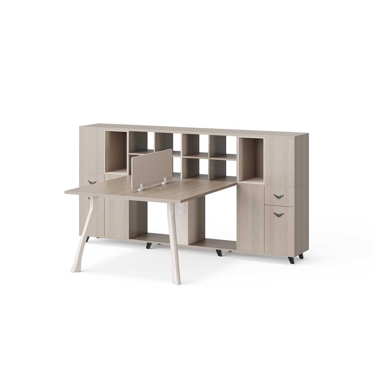 Workstation 2 Orang Kabinet + Rak Kubus — BG-24859W4 — Foshan China office furniture manufacturer