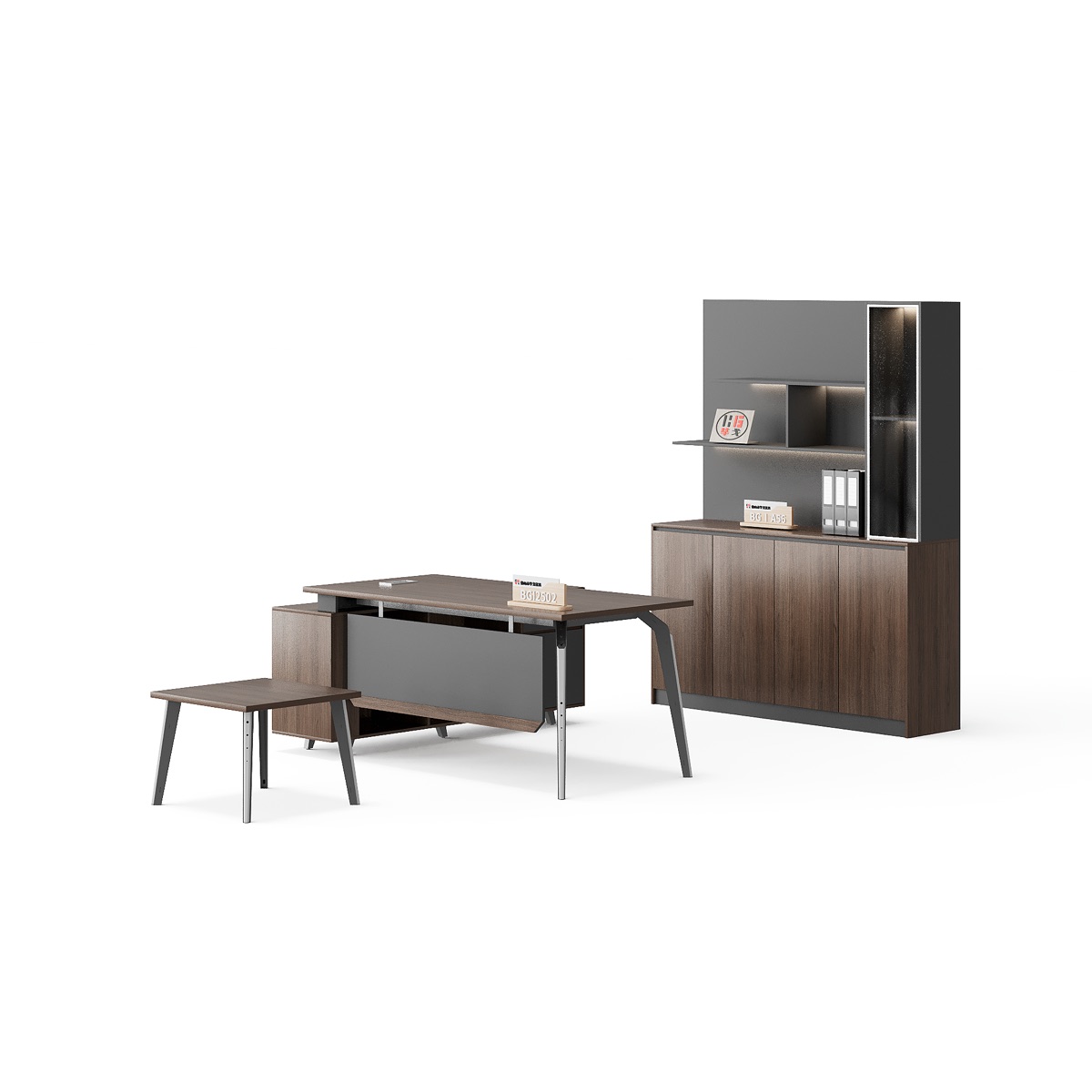 Meja Direktur L-Shape — BG-2502LA-G17 — BG Office Furniture