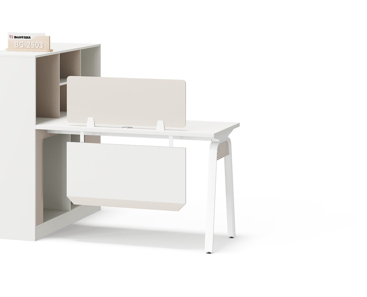 Workstation 1 Orang Panel Privasi Putih — detail fitur 1