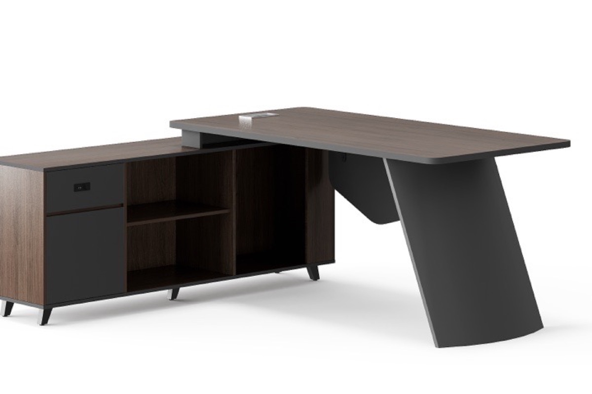 L-Shape Director Desk Rounded Edge — feature detail 1