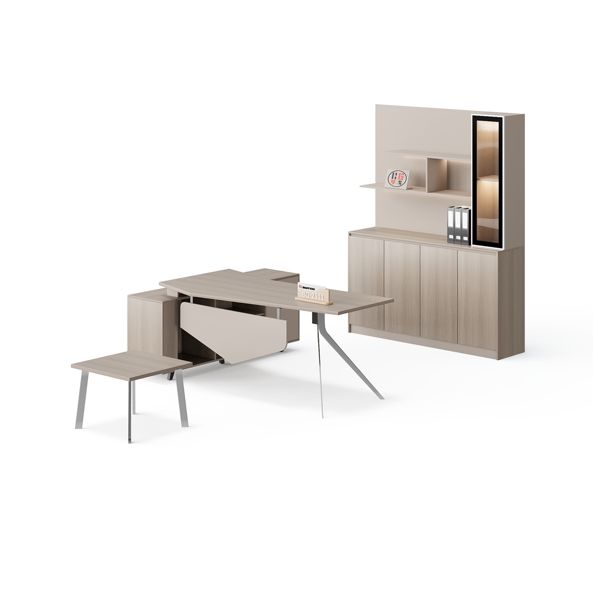 Meja Eksekutif L-Shape — BG-2511L-G2 — BG Office Furniture