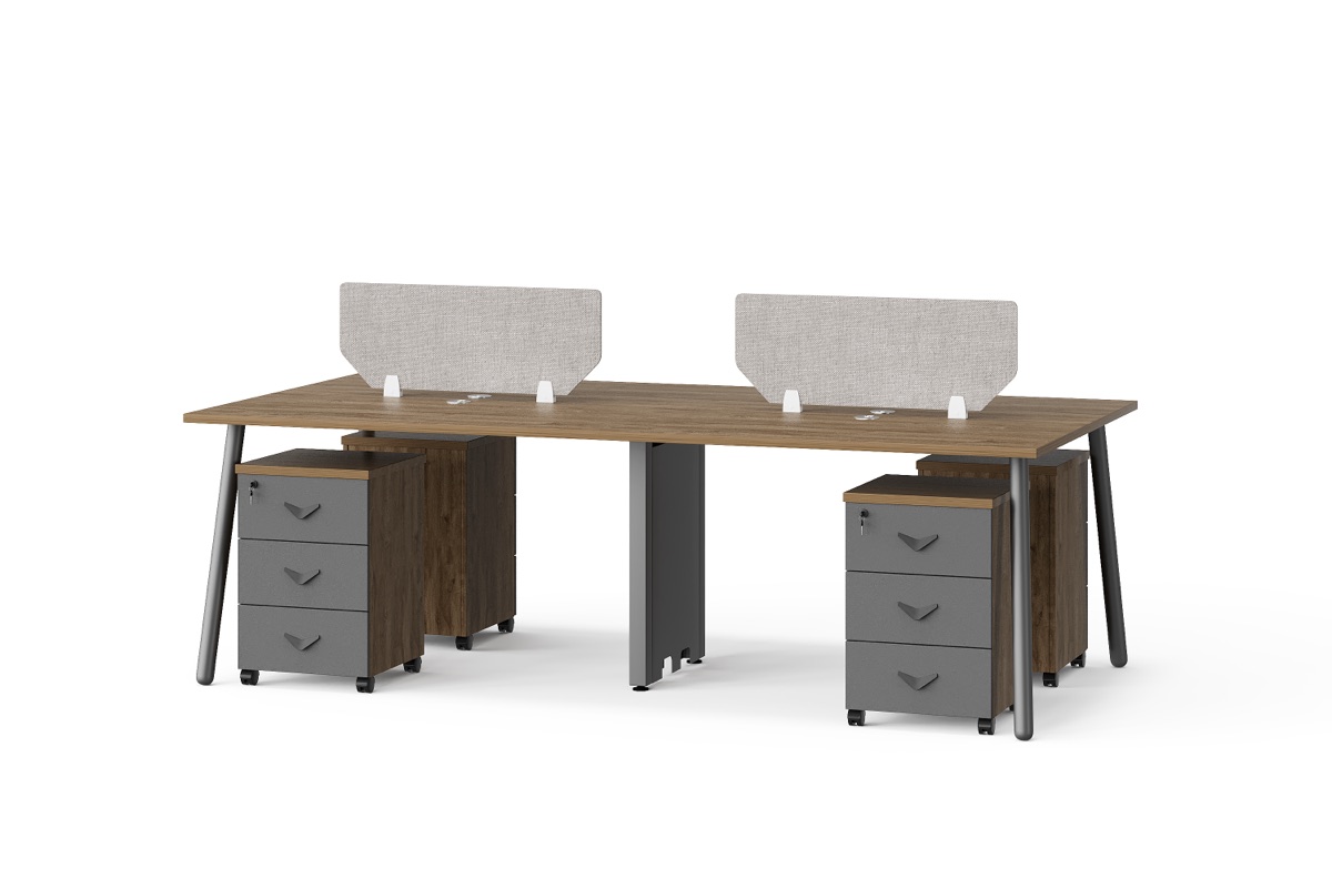 Workstation Bench 2 Orang & Layar Privasi — BG-2515W24