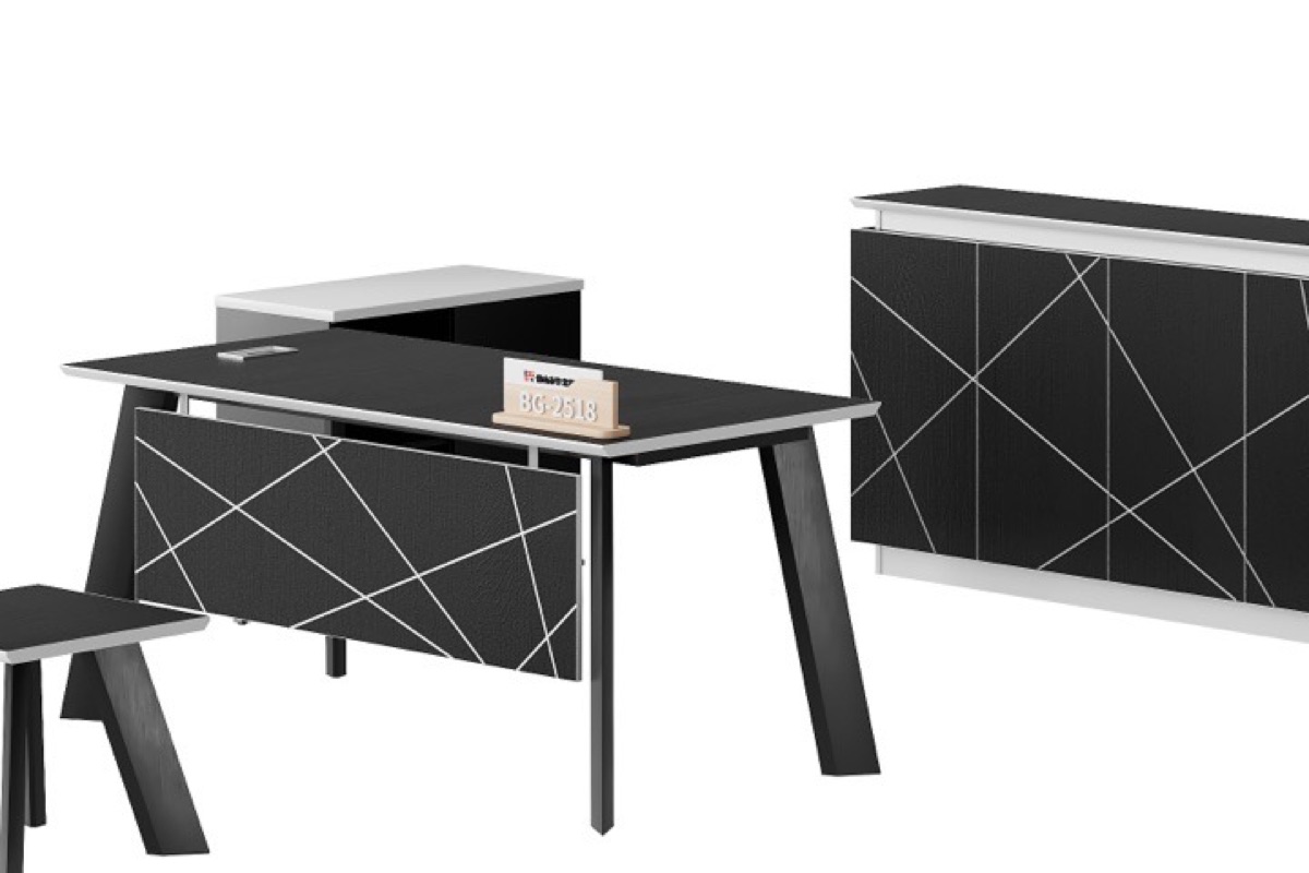 Geometric Black Director Desk Set — feature detail 1