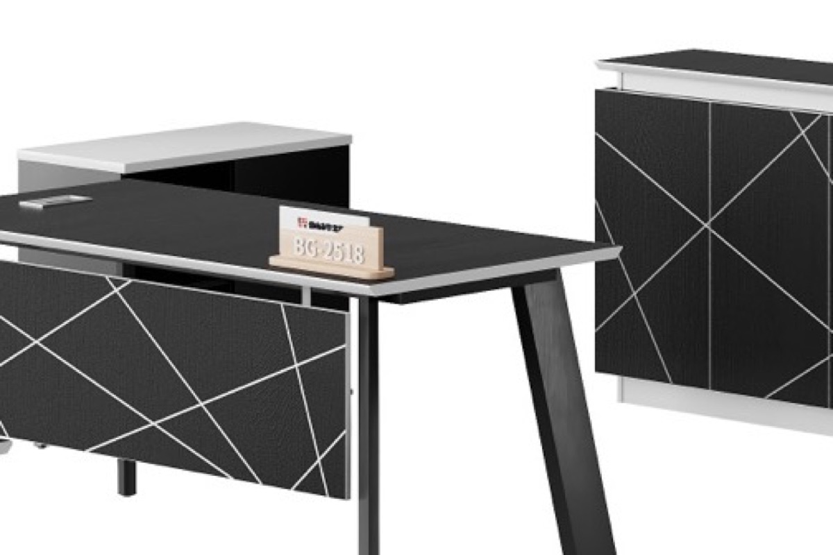 Geometric Black Director Desk Set — feature detail 2