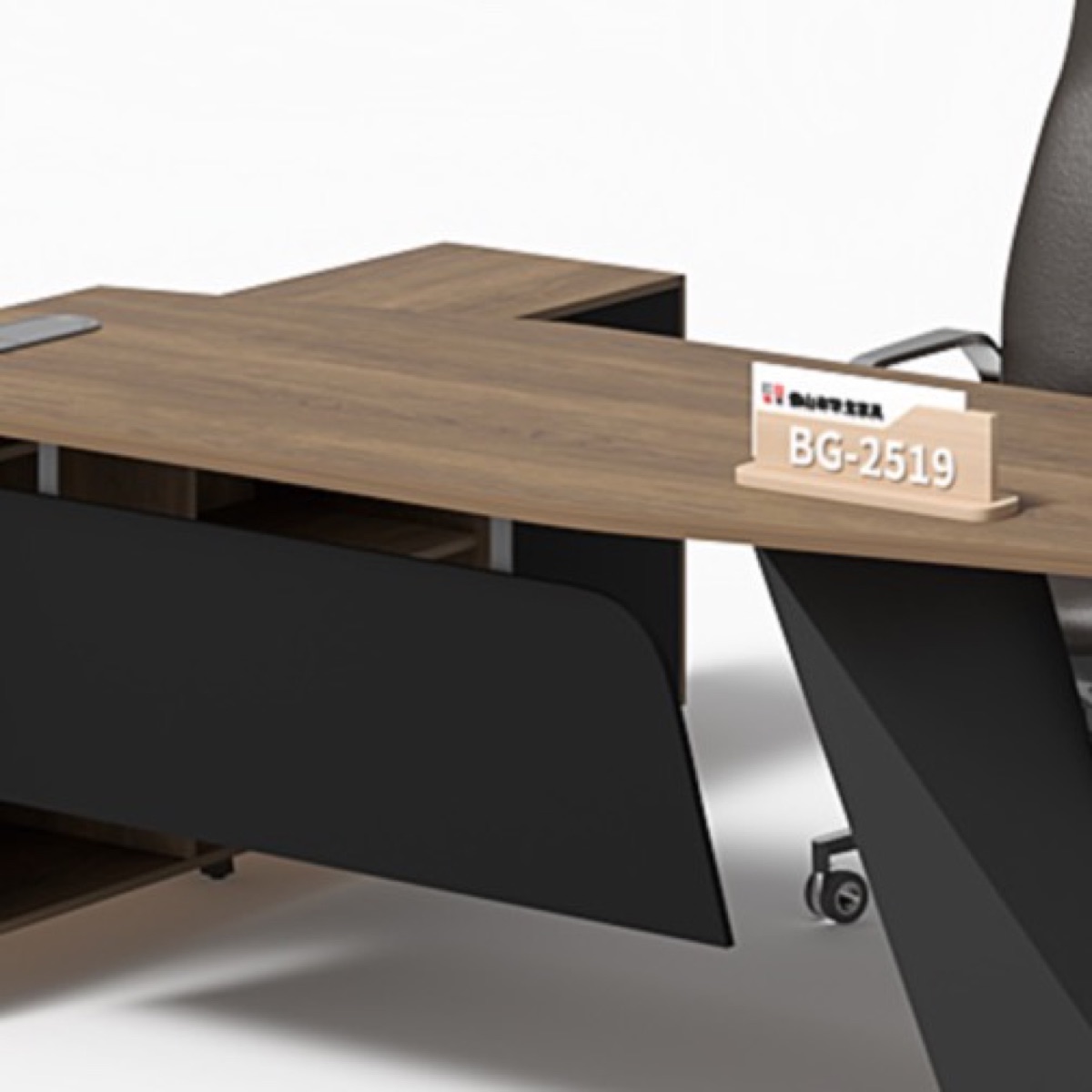 Minimalist L-Shape Director Desk — feature detail 2
