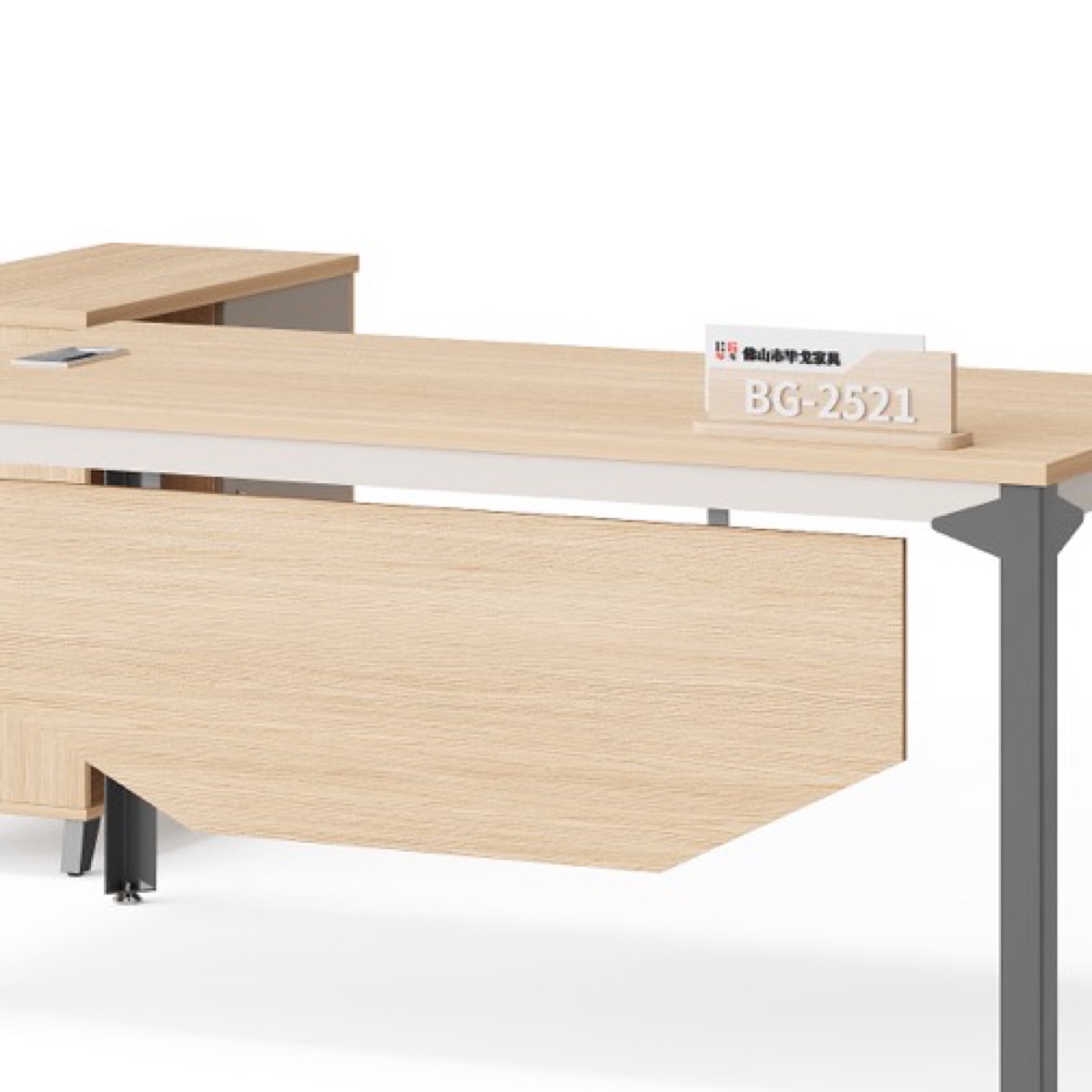 Executive L-Desk with Integrated Cabinet — feature detail 2