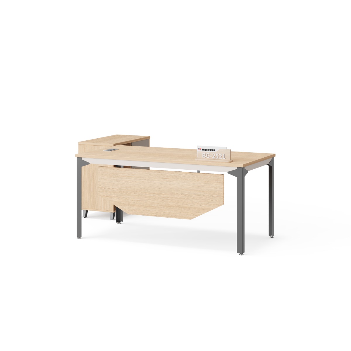 Meja Eksekutif L-Shape Kabinet Terintegrasi — BG-2521