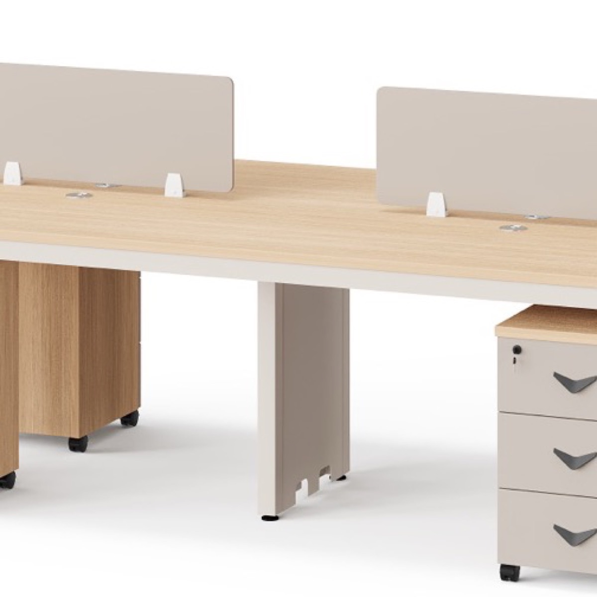 Oak 2-Person Office Workstation Pedestals — feature detail 2