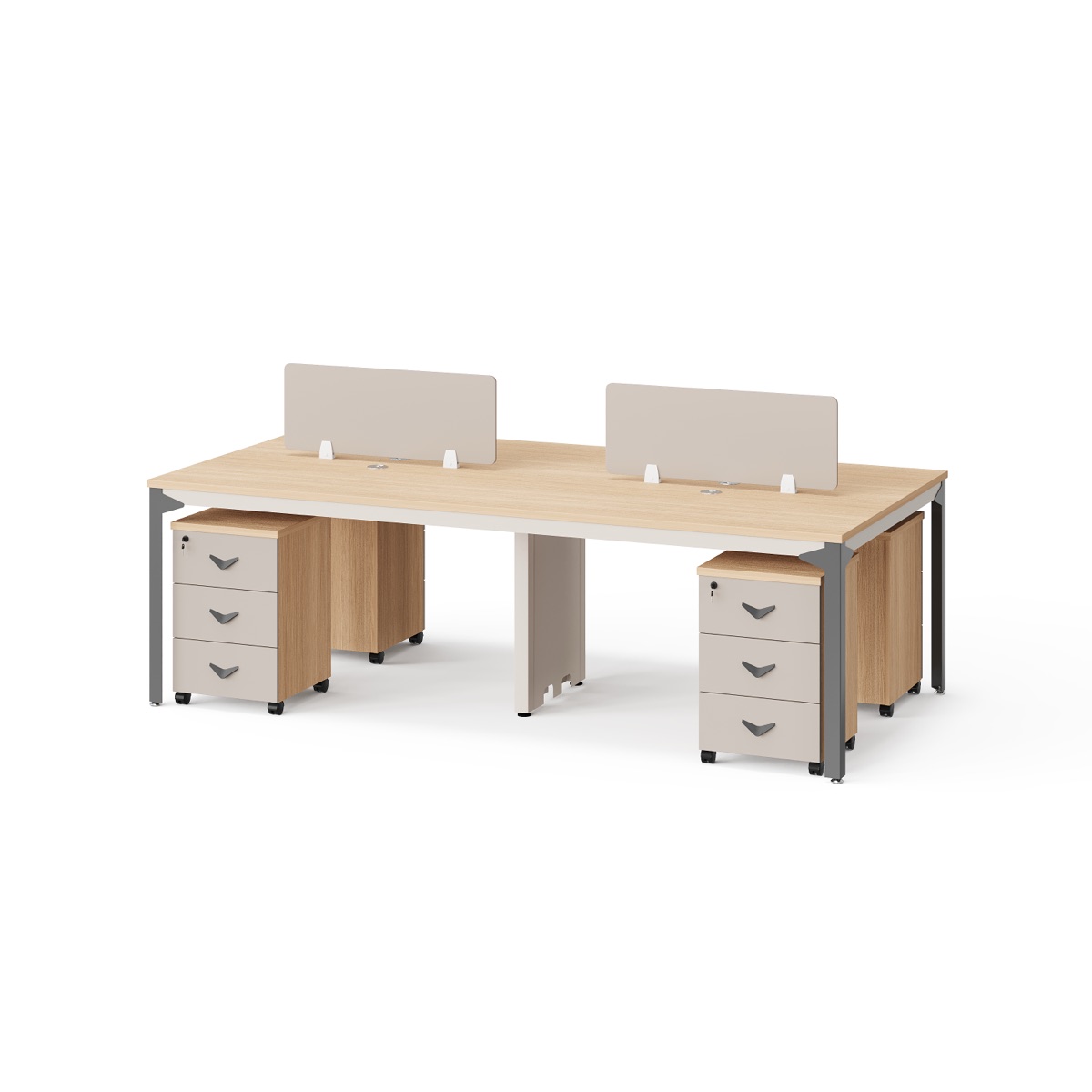 Workstation Kantor 2 Orang Oak Pedestal — BG-2521W4