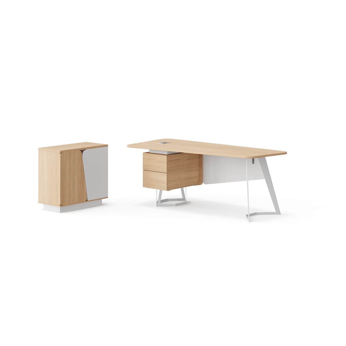 Meja Manajer + Credenza — detail fitur 2