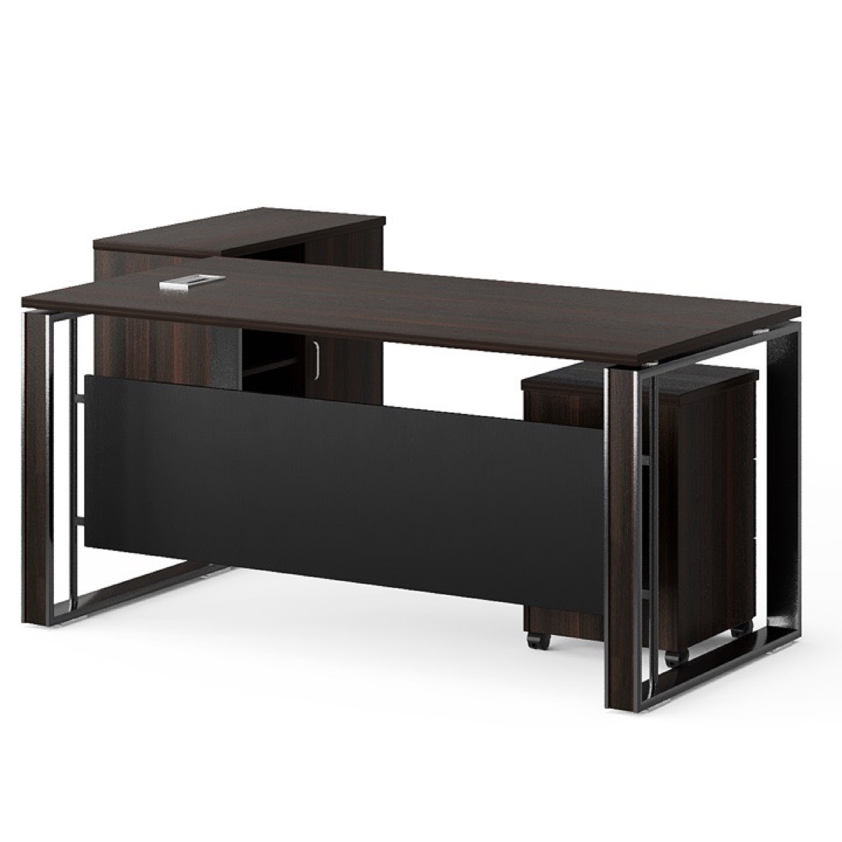 L-Shape Executive Desk + Cabinet, 6 Finishes — feature detail 1