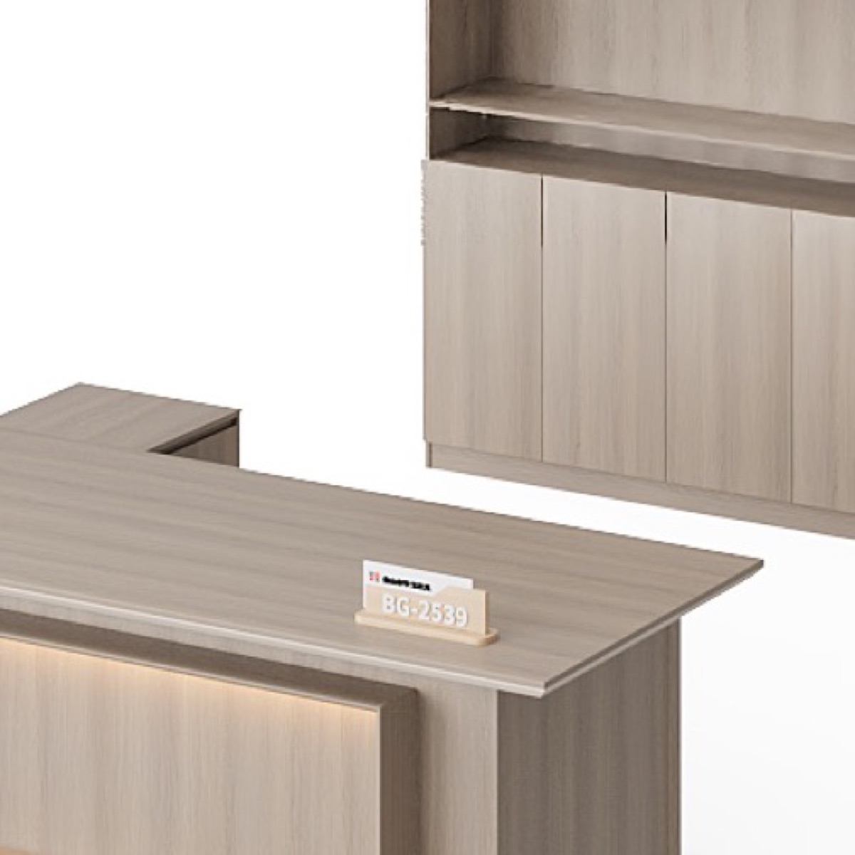 L-Shape Director Desk with Display Shelf — feature detail 2