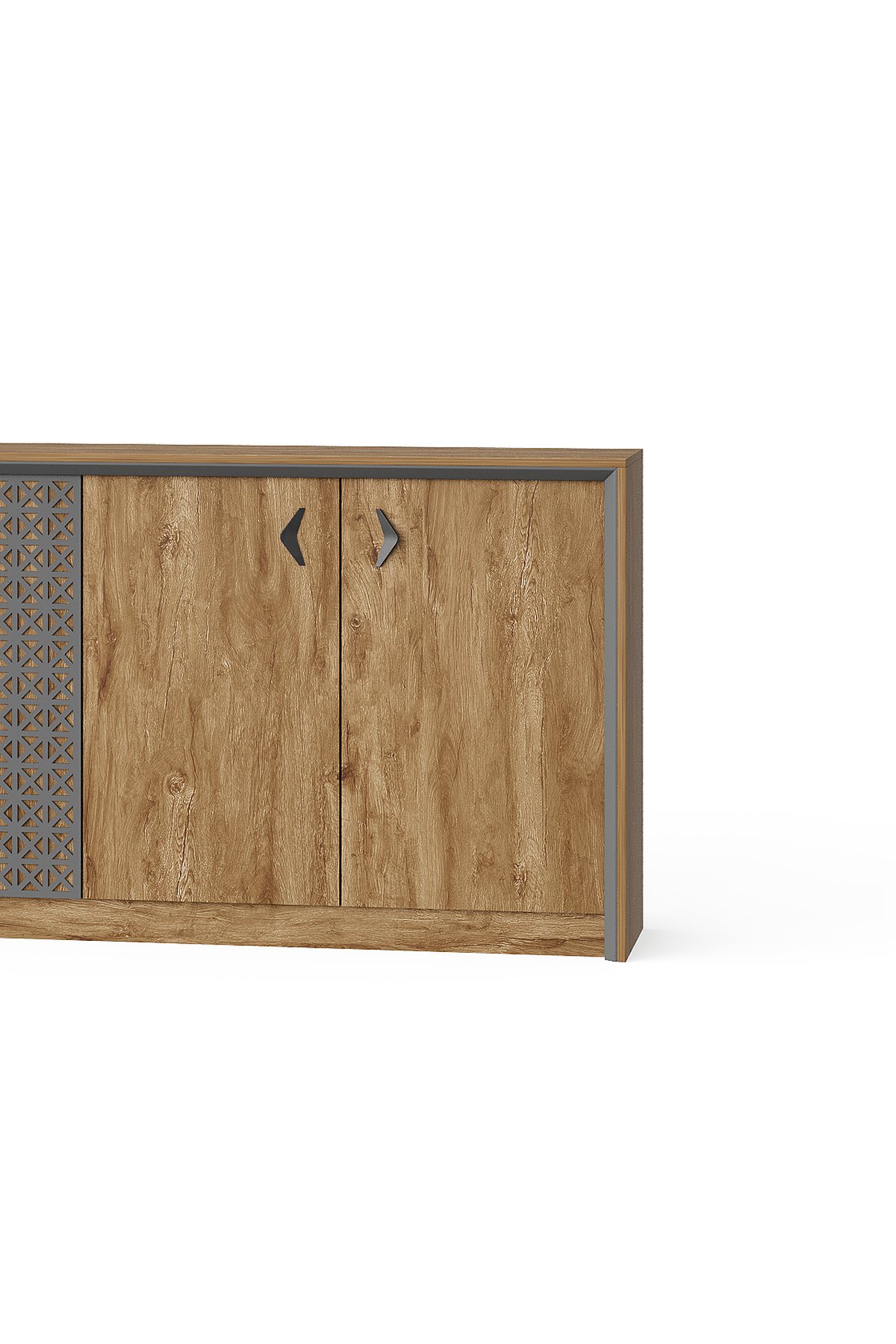 Kabinet Arsip Tiga Pintu Panel Perforasi — detail fitur 2
