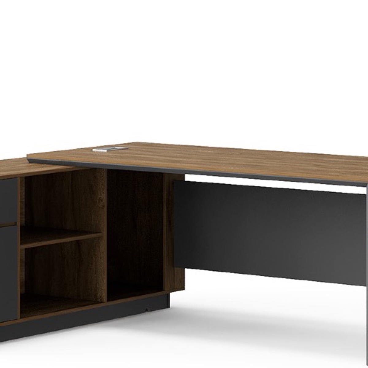 L-Shape Director Desk with Perforated Panel — feature detail 2