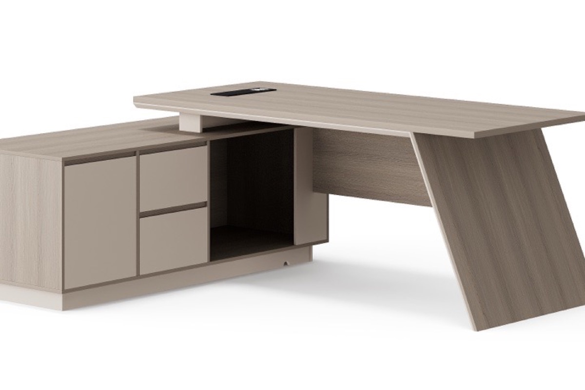 Asymmetric L-Shape Director Desk — feature detail 1
