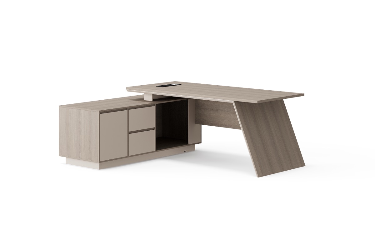 Meja Direktur L-Shape Asimetris — BG-2528L
