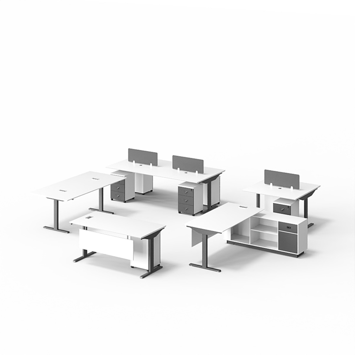 Meja Kerja Kantor 4 Orang Modular — BG-2534