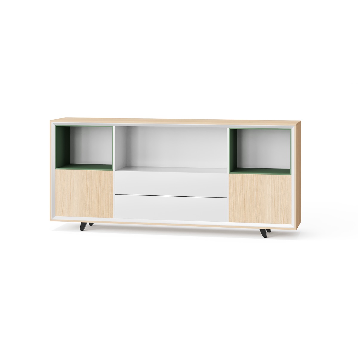 Kabinet Sisi Mobile Aksen Hijau — BG-2536B