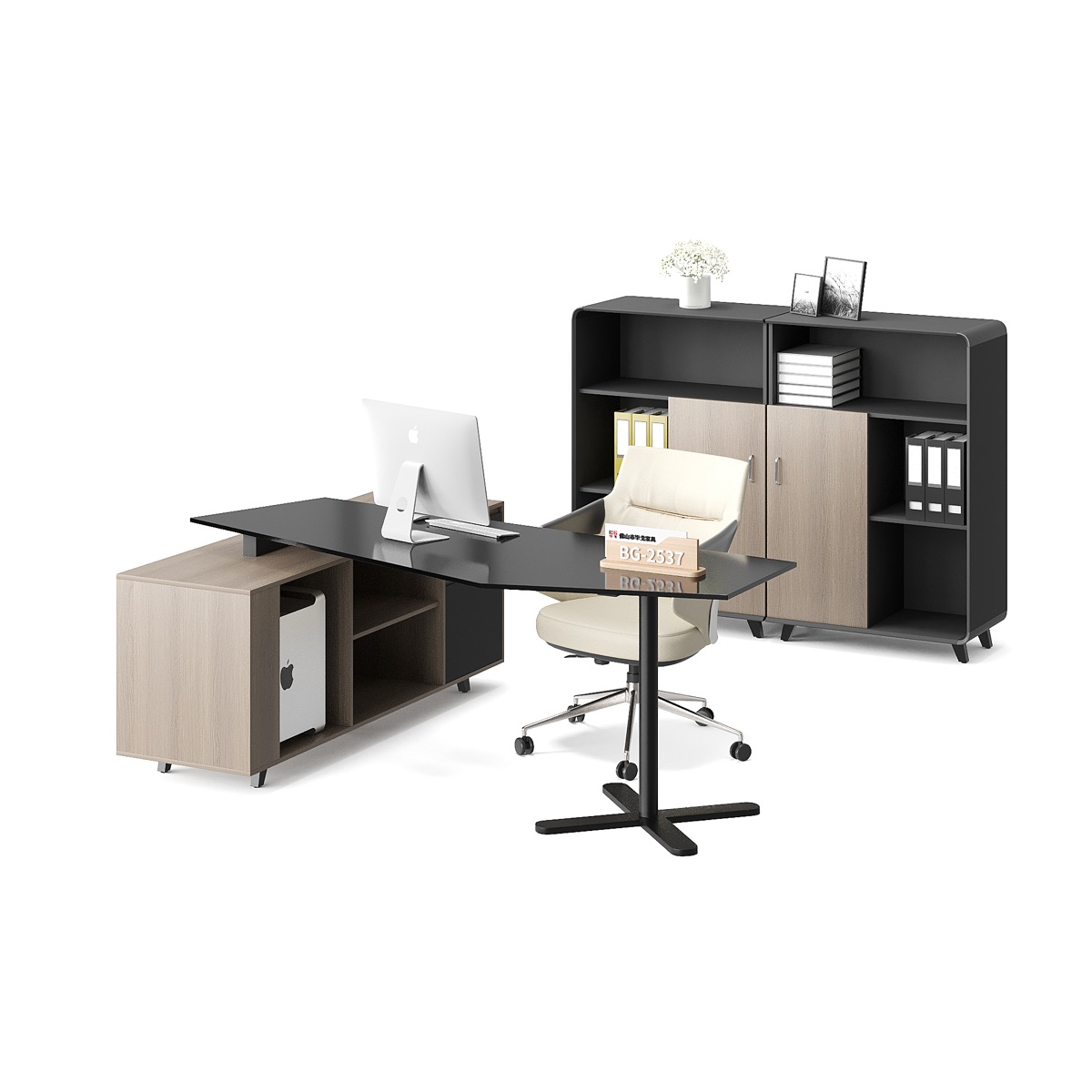 Meja Eksekutif L-Shape — BG-2537-G2 — Foshan China office furniture manufacturer