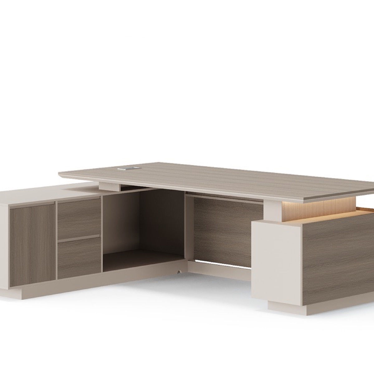L-Shape Director Desk Integrated Storage — feature detail 1