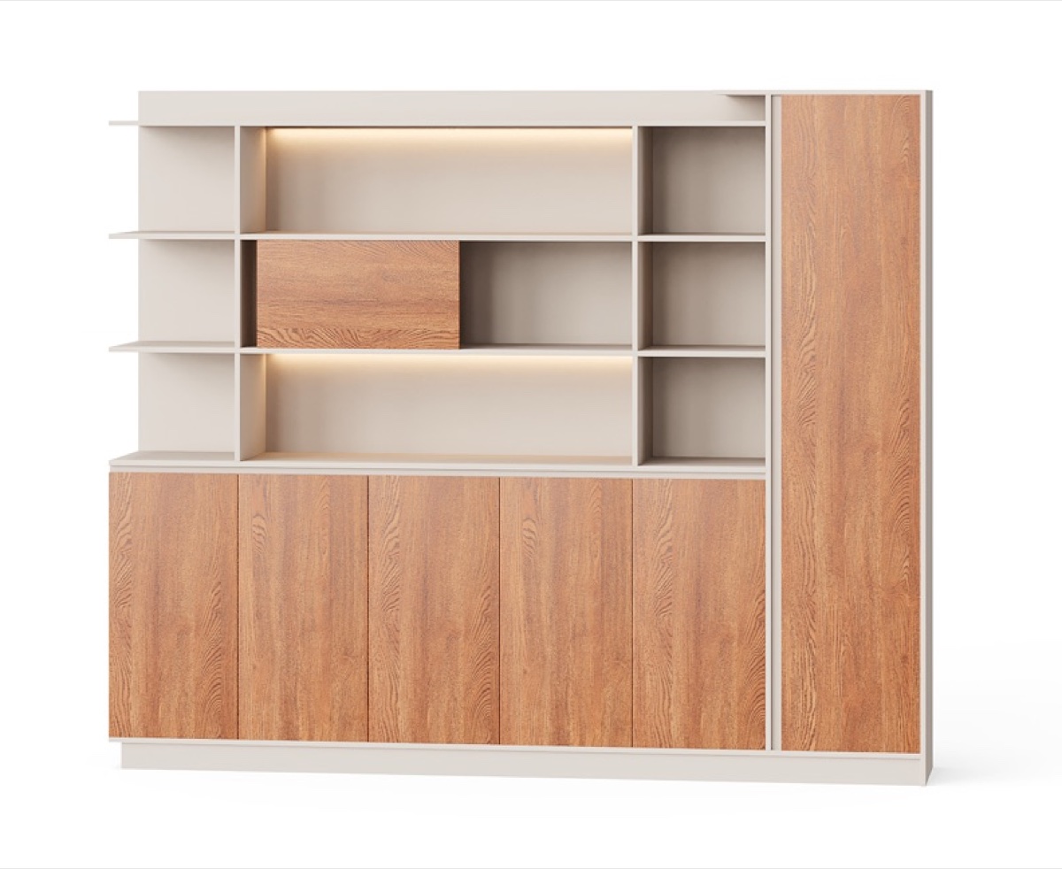 Kabinet Modular LED Pintu + Rak Kubus — detail fitur 1