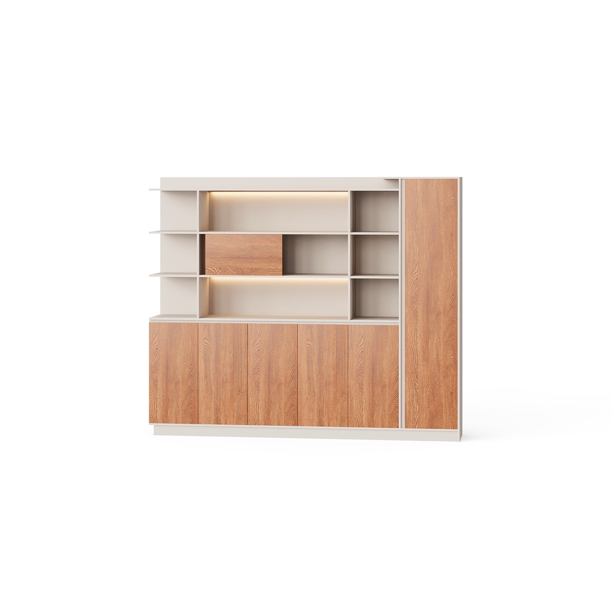 Kabinet Modular LED Pintu + Rak Kubus — BG-2548B