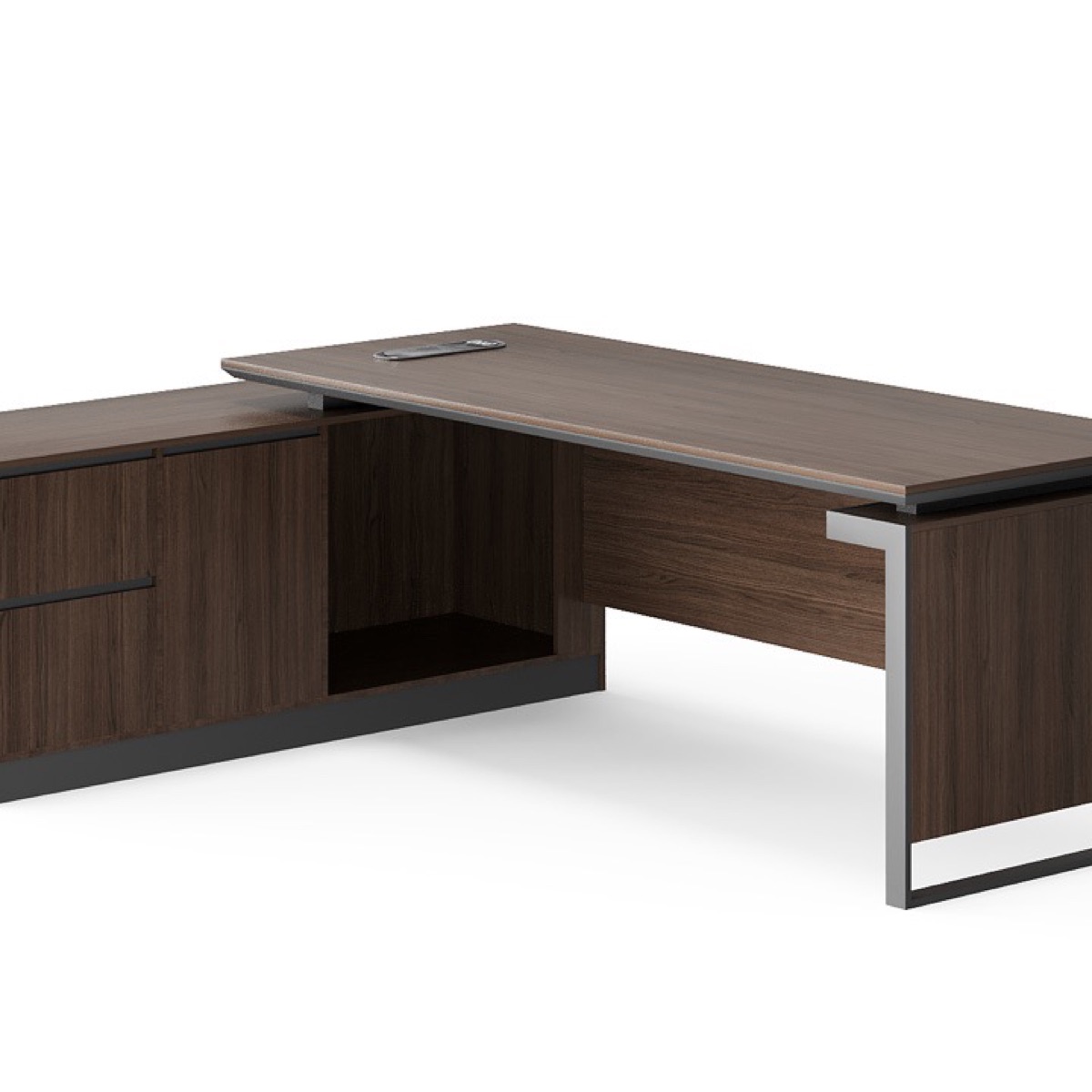 L-Shape Director Desk + Return Cabinet — feature detail 1