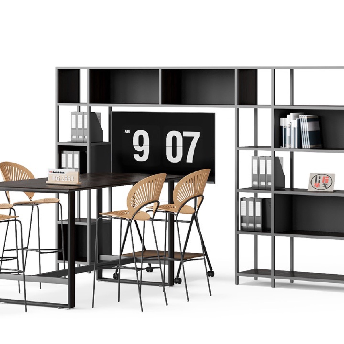Meja Resepsionis Kantor Tinggi — detail fitur 1