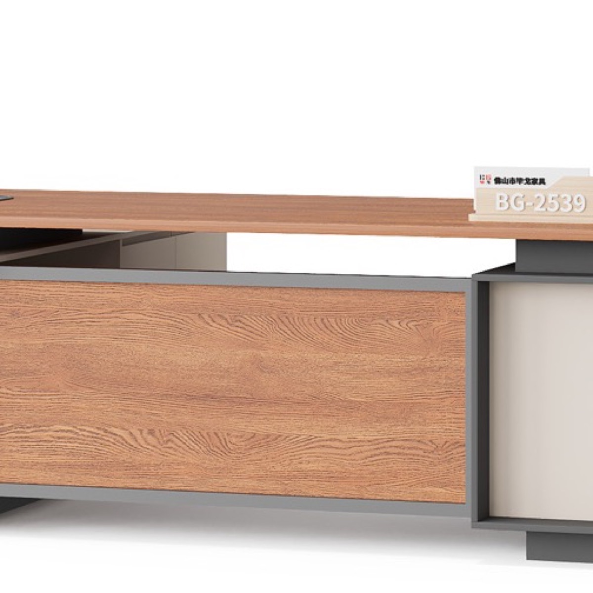 Meja Direktur L-Shape Panel Anyaman — detail fitur 2