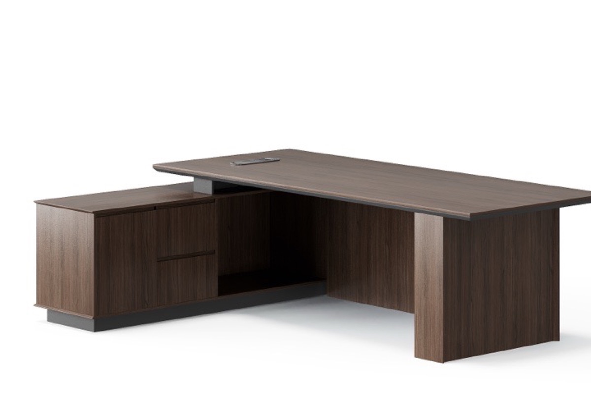 L-Shape Director Desk + Return Cabinet — feature detail 1