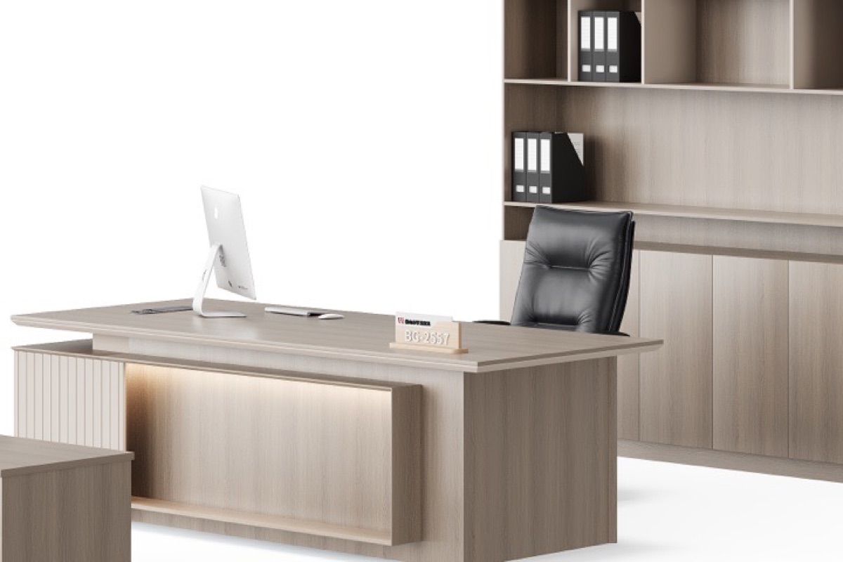 Meja Kerja Direktur L-Shape — detail fitur 1
