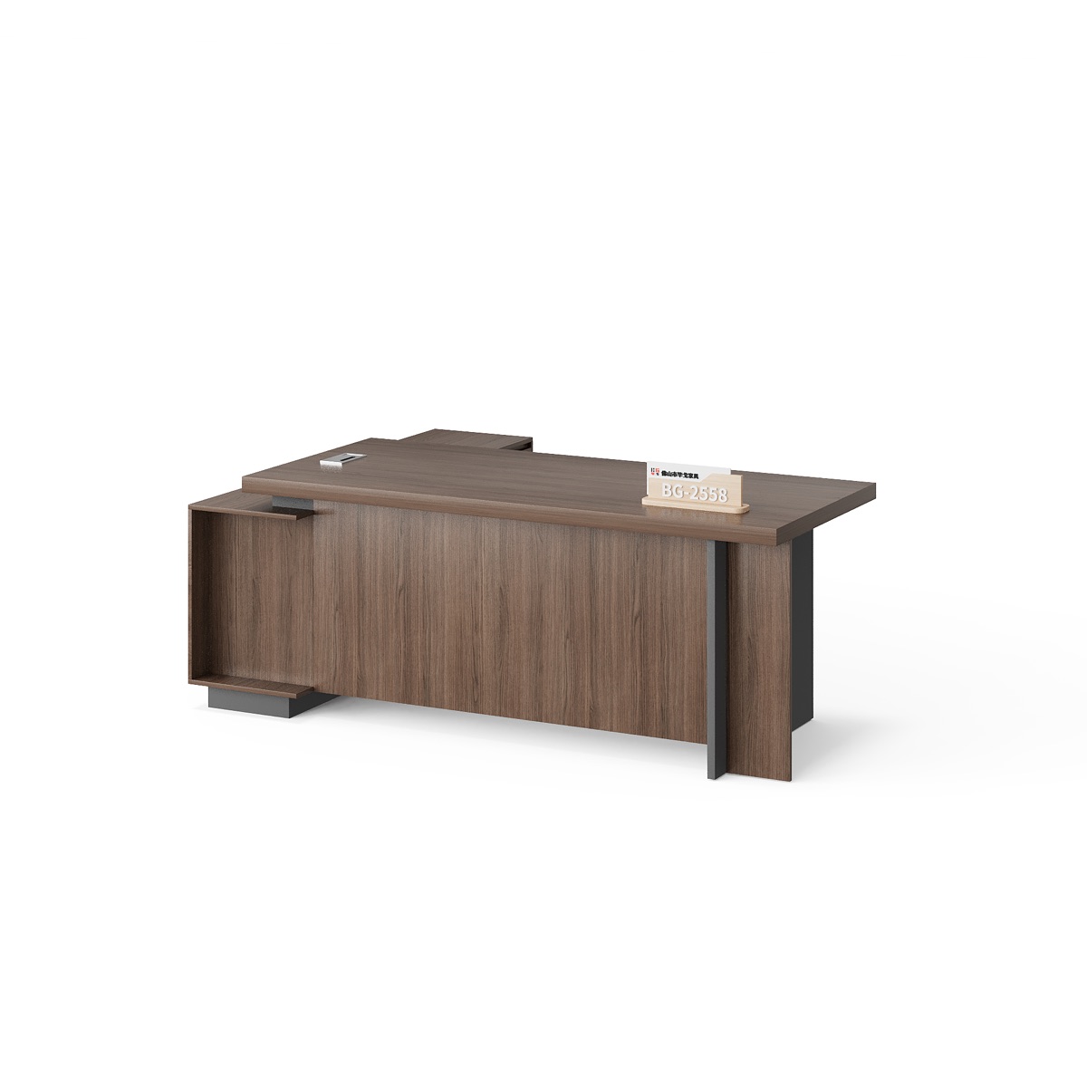 Meja Eksekutif L-Shape — BG-2558L-G17 — BG Office Furniture