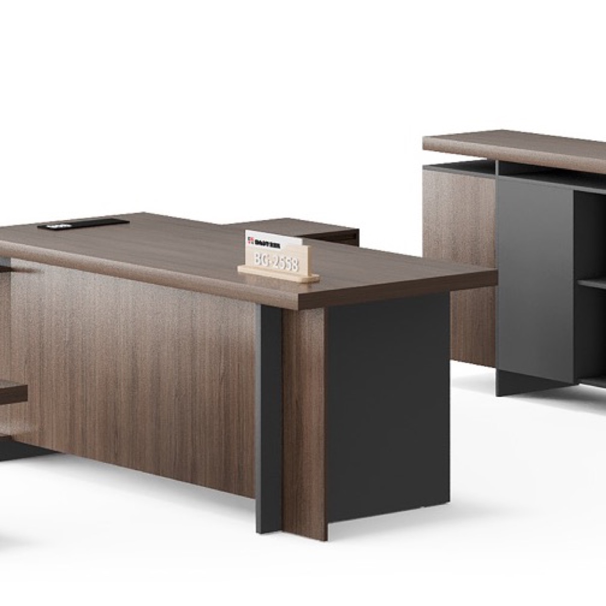 L-Shape Director Desk Set + Side Cabinet — feature detail 2