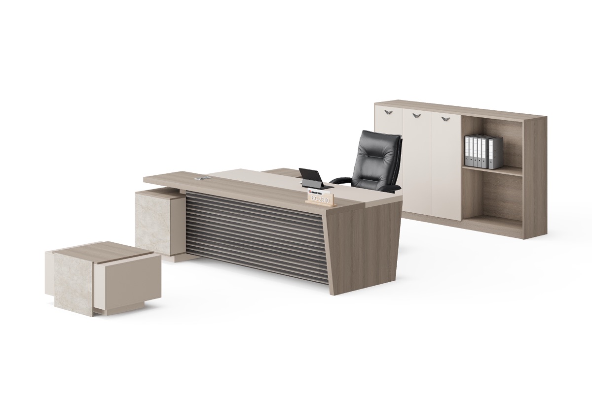 Set Meja Eksekutif L-Shape + Kabinet — detail fitur 2