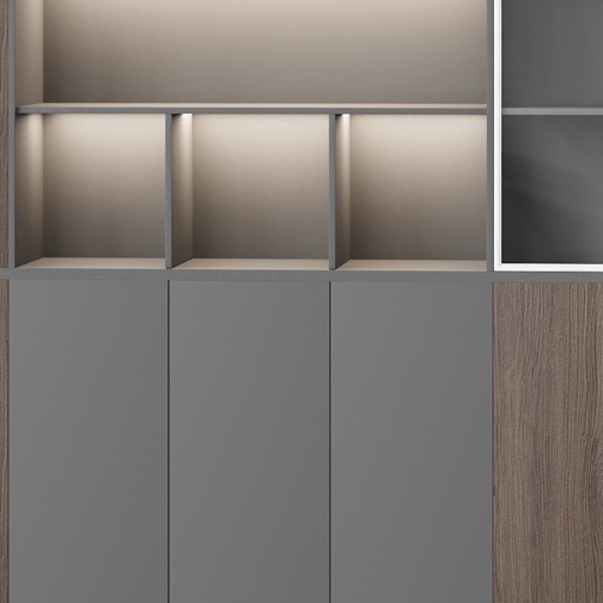 Kabinet Arsip Display LED & Kaca Susu — detail fitur 2
