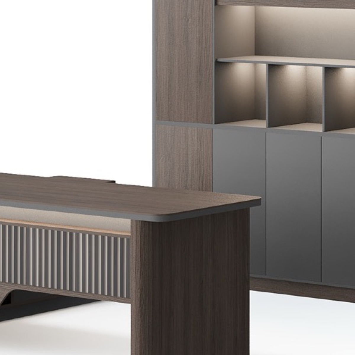 Meja Eksekutif L-Shape — detail fitur 2