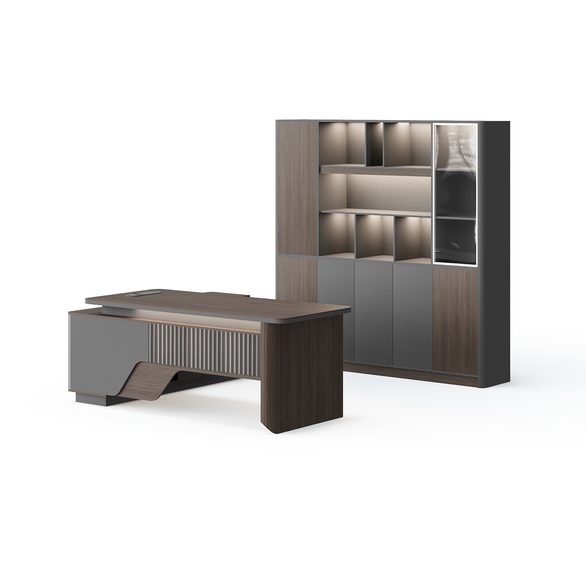 Meja Eksekutif L-Shape — BG-2564LA-G17 — Foshan China office furniture manufacturer