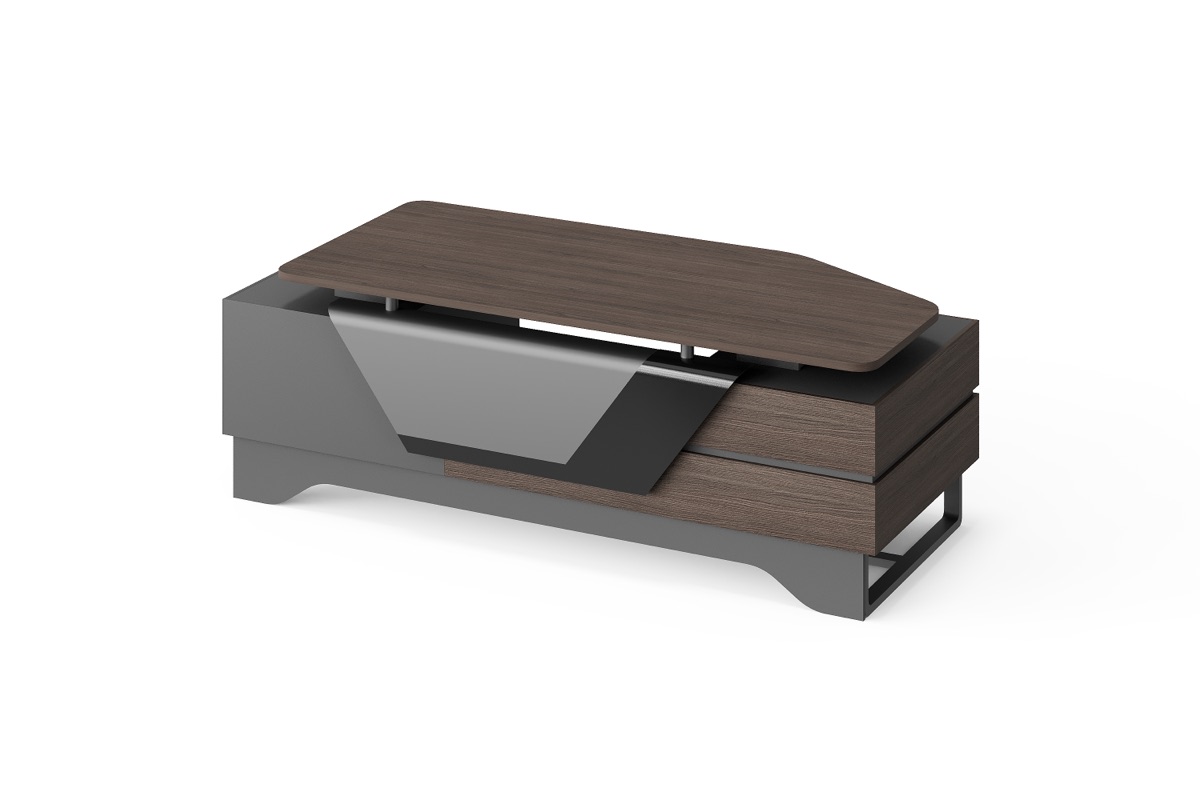 L-Shape Director Desk + Coffee Table — feature detail 1