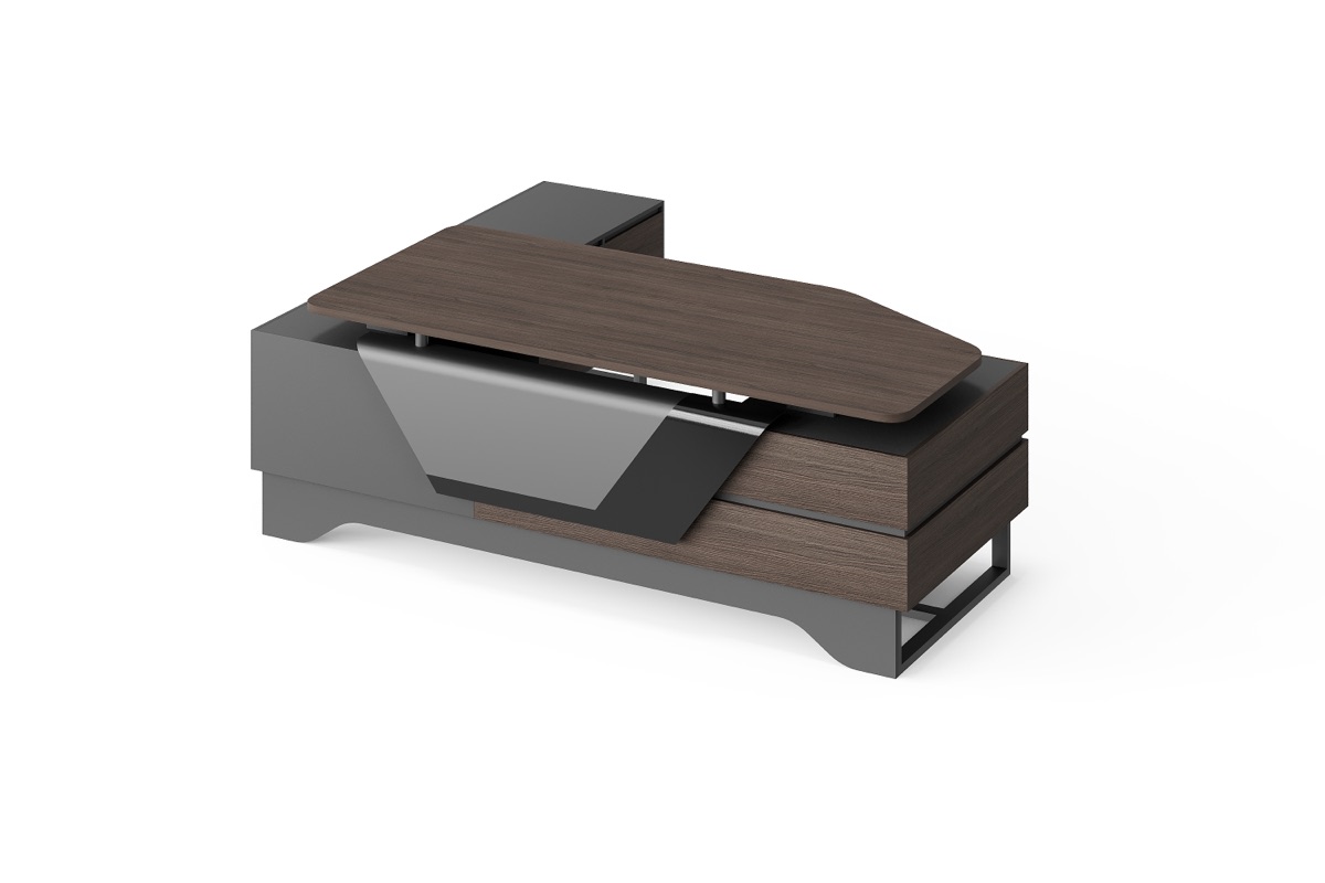L-Shape Director Desk + Coffee Table — feature detail 2