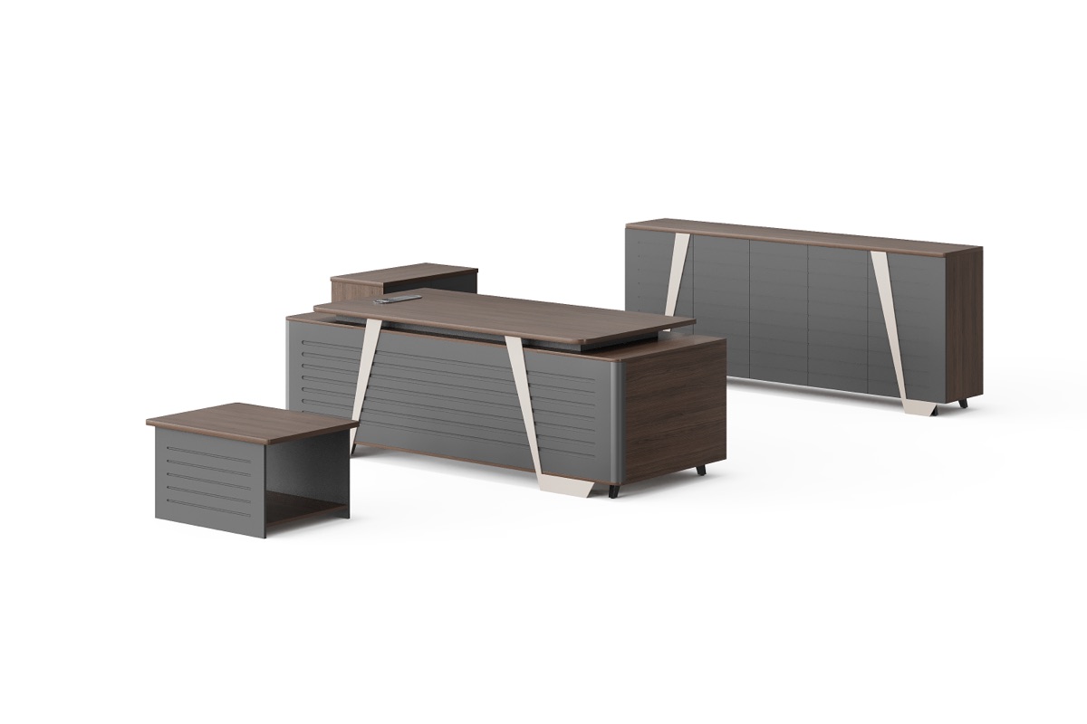 Meja Eksekutif + Side Cabinet — BG-2567A-G17 — Foshan China office furniture manufacturer